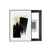 Gold & Black Brushstroke Breaker Box Cover | Modern Electrical Panel Conceal